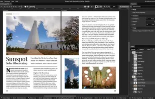 Design for a magazine spread, a preview of the upcoming focus on desktop publishing