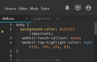 The editor itself (mobile version)