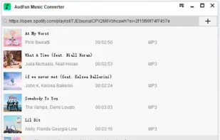 Drag and drop Spotify music to AudFun Spotify Music Converter