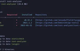 install a binary, list installed binaries, update installed binaries