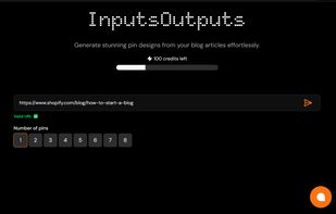 Pasting in the blog URL in the dashboard