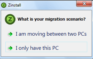 Zinstall XP7 screenshot 1