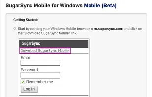 SugarSync Mobile for Windows Mobile
