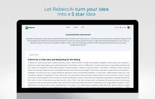 RebeccAi helps you to improve your idea