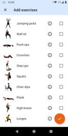 Adding exercises to a workout