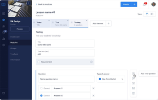 Use tests and tasks for knowledge assessment