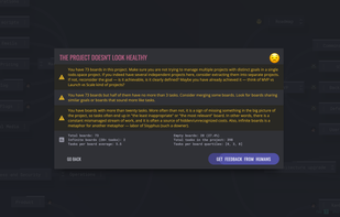 Project health indicator tells about project management issues in the project