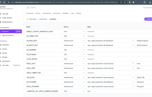 Dev SaaS App Variables