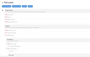 Test case repository page