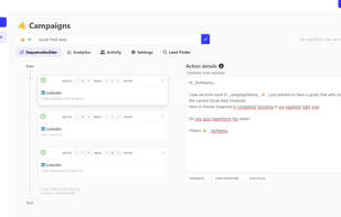 Build the funnel with Connection Request, Follow Up Messages and set the time delays