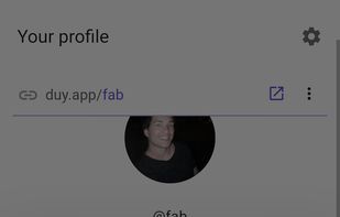 New profile link dialog