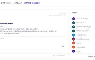 Feature requests, their description, upvotes and comments.