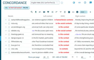 concordance - words and phrases in context
