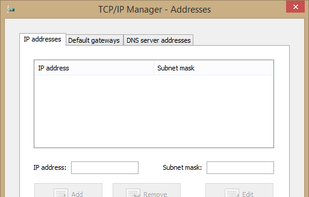 Addresses window (TCP/IP Manager v4.0.0.22)

