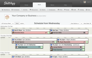 Employee Schedule screenshot for Your Company from ShiftApp.com