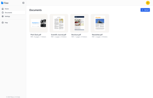Screenshot of the Doksly Dashboard displaying a list of uploaded documents.