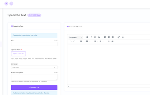 Use any speech file and upload to get an instant speech-to-text result.