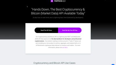 Nomics crypto market data API home page