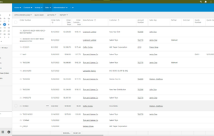 Order entry as a table