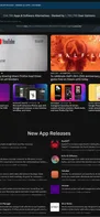 AlternativeTo Dashboard with News and New App Releases - Dark Mode