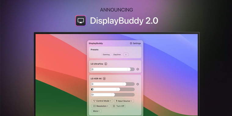 DisplayBuddy 2.0 for Mac launches with enhanced features and modernized interface
