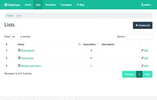 Mailtrain screenshot 1