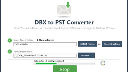 ZOOK DBX to PST Converter screenshot 1