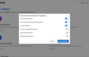 Choose Advanced Settings like Competitor Research, Inbound  Links, Outbound links and much more