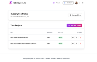 Dashboard / Main Page