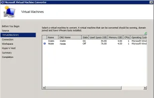 Microsoft Virtual Machine Converter screenshot 1
