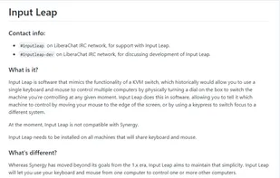 Input Leap screenshot 1