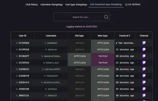 Broadcaster type history tool