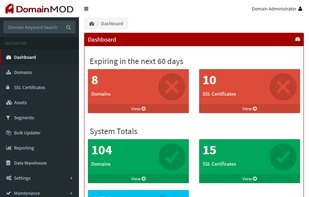 DomainMOD screenshot 1