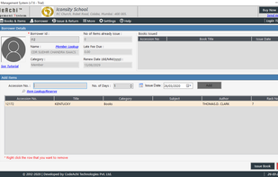 Issue Books to member