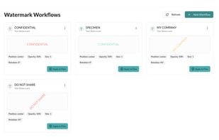 Watermark workflows