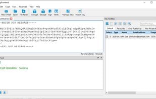 Main window with encrypred message