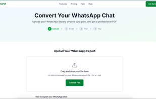 Simple step process to getting your chats converted to well structured pdfs