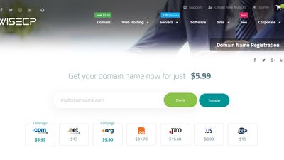 Demo website domain register page