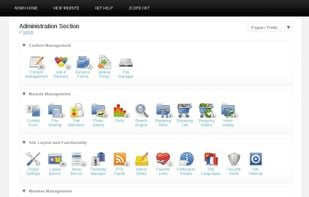 Admin side of the Demo site (default theme)