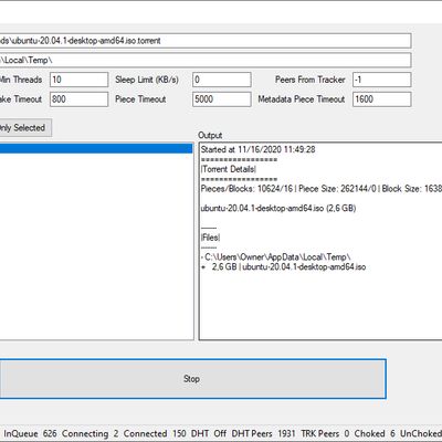 BitSwarm: GUI Client (.NET Framework Winforms)