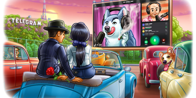 Telegram now supports video calls with 1,000 viewers, 1-on-1 screen sharing, and more image