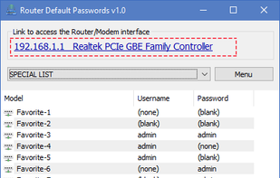 Router Default Password screenshot 1