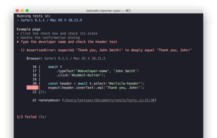 TestCafe screenshot 1