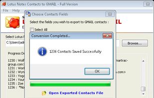 Lotus Notes Contacts Save successfully