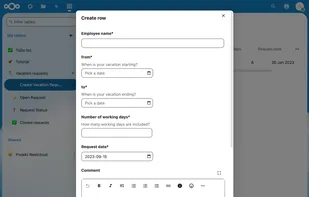 Nextcloud Tables screenshot 3