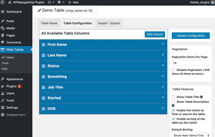 Ninja Tables screenshot 2