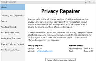 Privacy Repairer screenshot 1