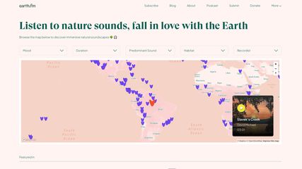 Main page with soundscape selection