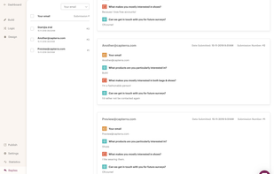 The responses interface on a QuestionScout form