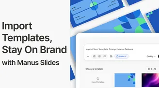 Create on-brand slides with Manus’ new PowerPoint template feature image